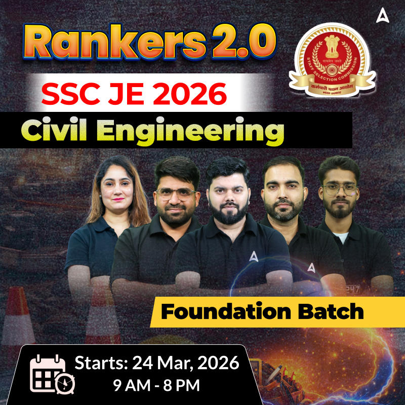 Rankers 2.0 : SSC JE Civil Engineering 2026 | Foundation Batch (Live + Recorded ) with eBooks | Hinglish Online Live Classes By Adda247