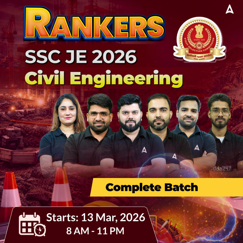 Rankers : SSC JE Civil Engineering 2026 | Complete Batch +Test Series + eBooks | Hinglish | Online Live + Recorded Classes By Adda247
