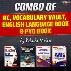 Combo of RC, Vocabulary Vault, English Language book & PYQ book by Rubaika Ma'am