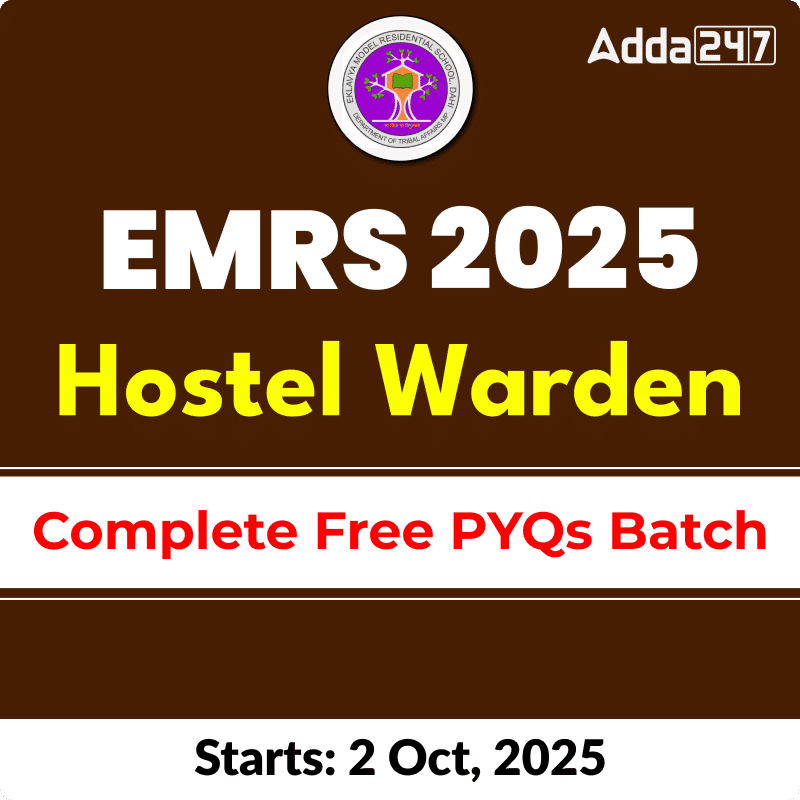 EMRS Hostel Warden 2025 | Complete FREE PYQs Batch | Online Live Classes By Adda247