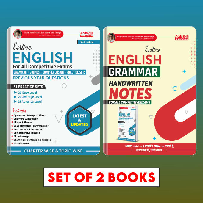 Combo of Entire English Grammar Handwritten Notes & English | GRAMMAR | VOCABS | COMPREHENSION | PRACTICE SETS (English Printed Edition) By Adda247