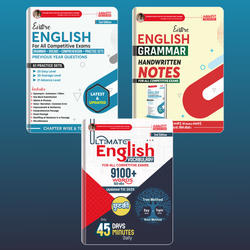 Combo Of 3 Entire English Grammar Handwritten +Eng (Grammar,Vocabs,Comprehension,Practice Sets)&Ultimate Eng Vocabulary Book(Printed Edition )Adda 247