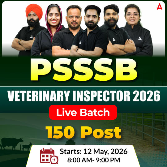PSSSB VETERINARY INSPECTOR 2026 Live Batch | 150 Post | Bilingual | Online Live Classes by Adda 247