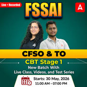 FSSAI CFSO (Central Food Safety officer) & TO ( Technical Officer) CBT 1 New Batch | Hinglish | Online Live Classes By Adda247