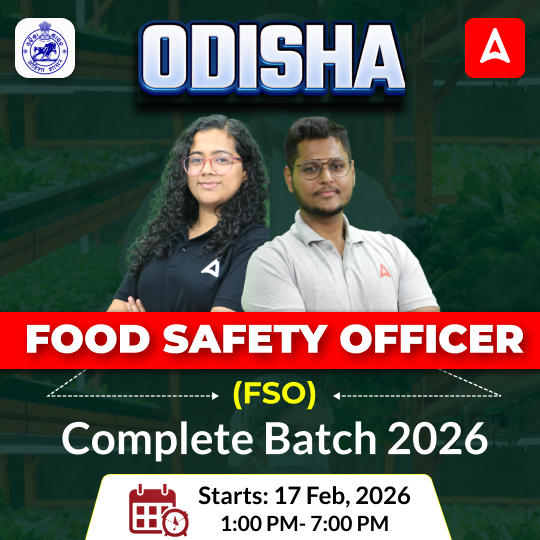 Odisha Food Safety Officer (FSO) 2026 Complete Batch | Hinglish | Online Live + Recorded Classes By Adda247
