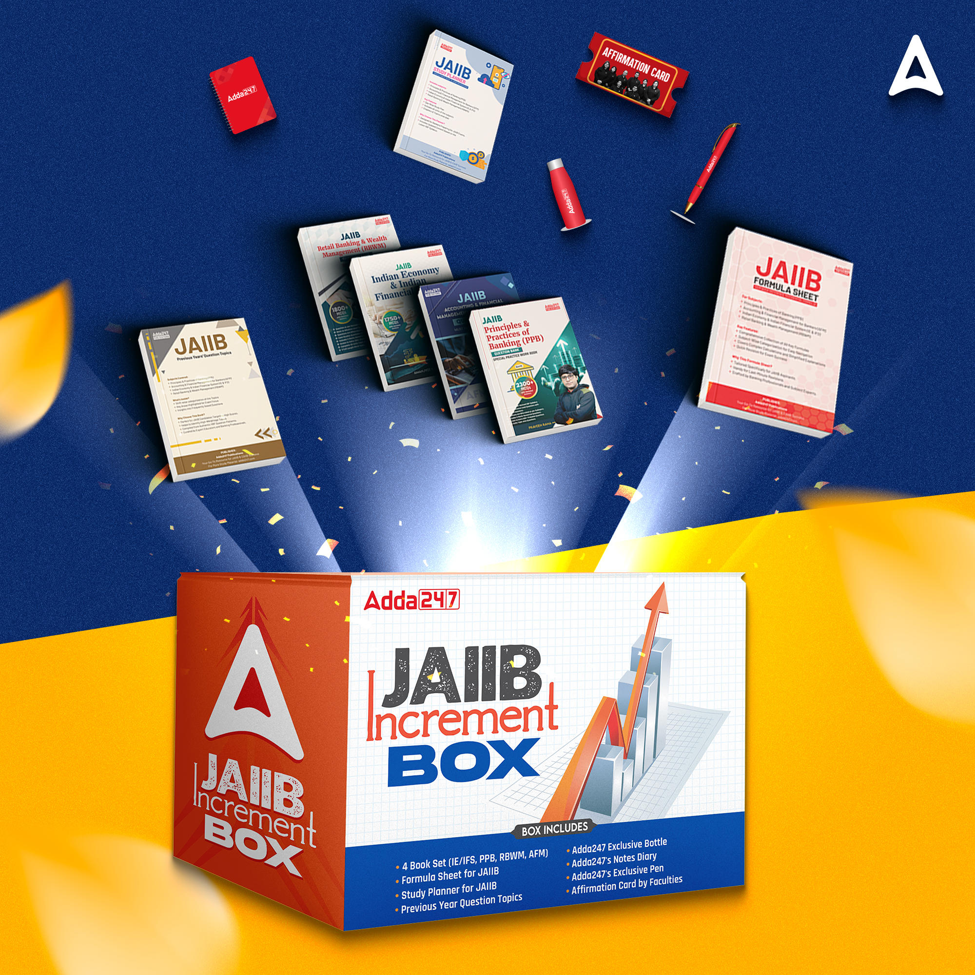 JAIIB INCREMENT BOX for Nov 2026 Exam (4 Books, Study Planner, Formula Sheet, PYQ Topics, etc)