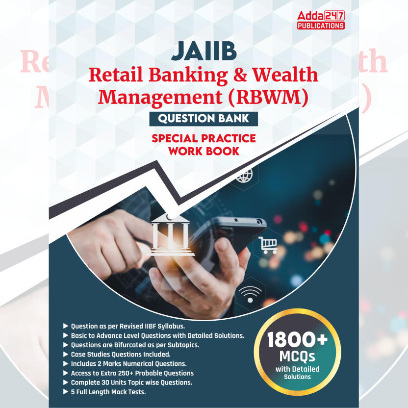 JAIIB Retail Banking & Wealth Management (RBWM) MCQs 1800+ Questions (English Printed Edition) Book By Adda247