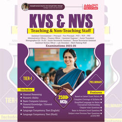 KVS & NVS Teaching and Non-Teaching Staff 2025-26 Tier-1 Preliminary Examination Book | 2500+ MCQs (English Printed Edition) By Adda247
