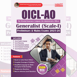OICL-AO Generalist (Scale-I) – Preliminary & Mains Exams  Exam Book | 3500+MCQs ( English Printed Edition) By Adda247