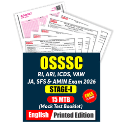 OSSSC RI, ARI, ICDS, VAW, JA, SFS & AMIN Exam 2026 Stage-I | 15 Mock Test Booklet (MTB) | English Printed Edition By Adda247