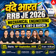 वंदे भारत : RRB JE Mechanical Engineering 2026 | CBT-1 CBT-2 Batch Live + eBooks + Test Series | Hinglish Online Live Classes By Adda247