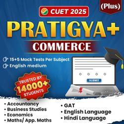 CUET UG 2025 Commerce Domain Pratigya Plus Test Series (Acc, BST, Eco, Math/Applied Math, GAT, Eng and Hindi) | Online Test Series By Adda247