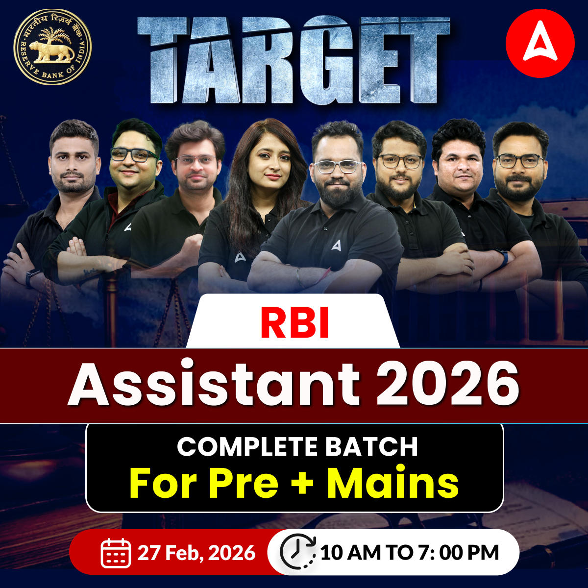 Target RBI Assistant 2026 Complete Batch for Pre + Mains | Online Live Classes by Adda 247