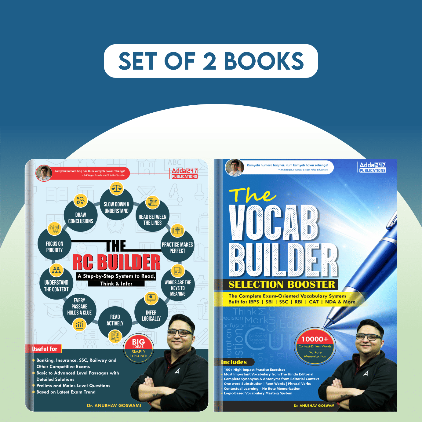 Combo Of The RC Builder A Step-by-Step Guide & Vocab Builder Selection Booster Books (English Printed Edition )By Adda247