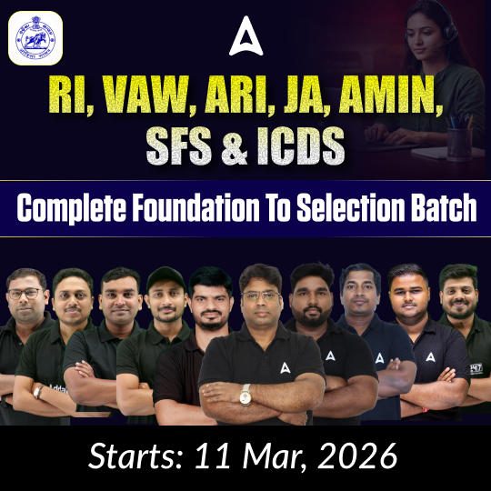 RI, VAW,ARI, JA, AMIN, SFS & ICDS  COMPLETE FOUNDATION BATCH 2026| Online Live Classes By Adda247