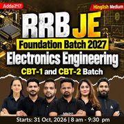 RRB JE Electronic Engineering 2026 | Live Batch + Test Series + eBooks | Hinglish Online Live Classes By Adda247