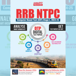 RRB NTPC CBT-1 2024-25 | 20 Digital Test Papers with Smart Answer Key (English Printed Edition) By Adda247