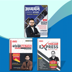 Combo Of 3 Books- Adhyan Current Affairs + Vocab Express + Viral Math’s ( English Printed Edition) By Adda247