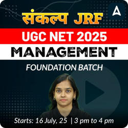 संकल्प JRF | UGC NET 2025 | Management Foundation Batch (December 2025 Attempt) I Online Live Classes by Adda247