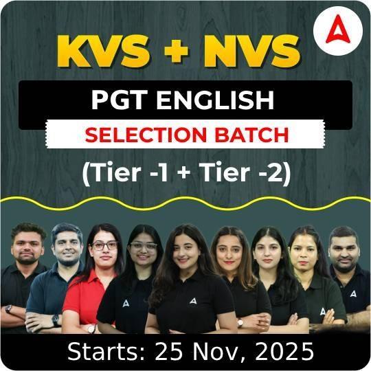 KVS + NVS | Selection Batch | English PGT (Tier -1 + Tier -2) 2025-26 | Online Live Classes by Adda247