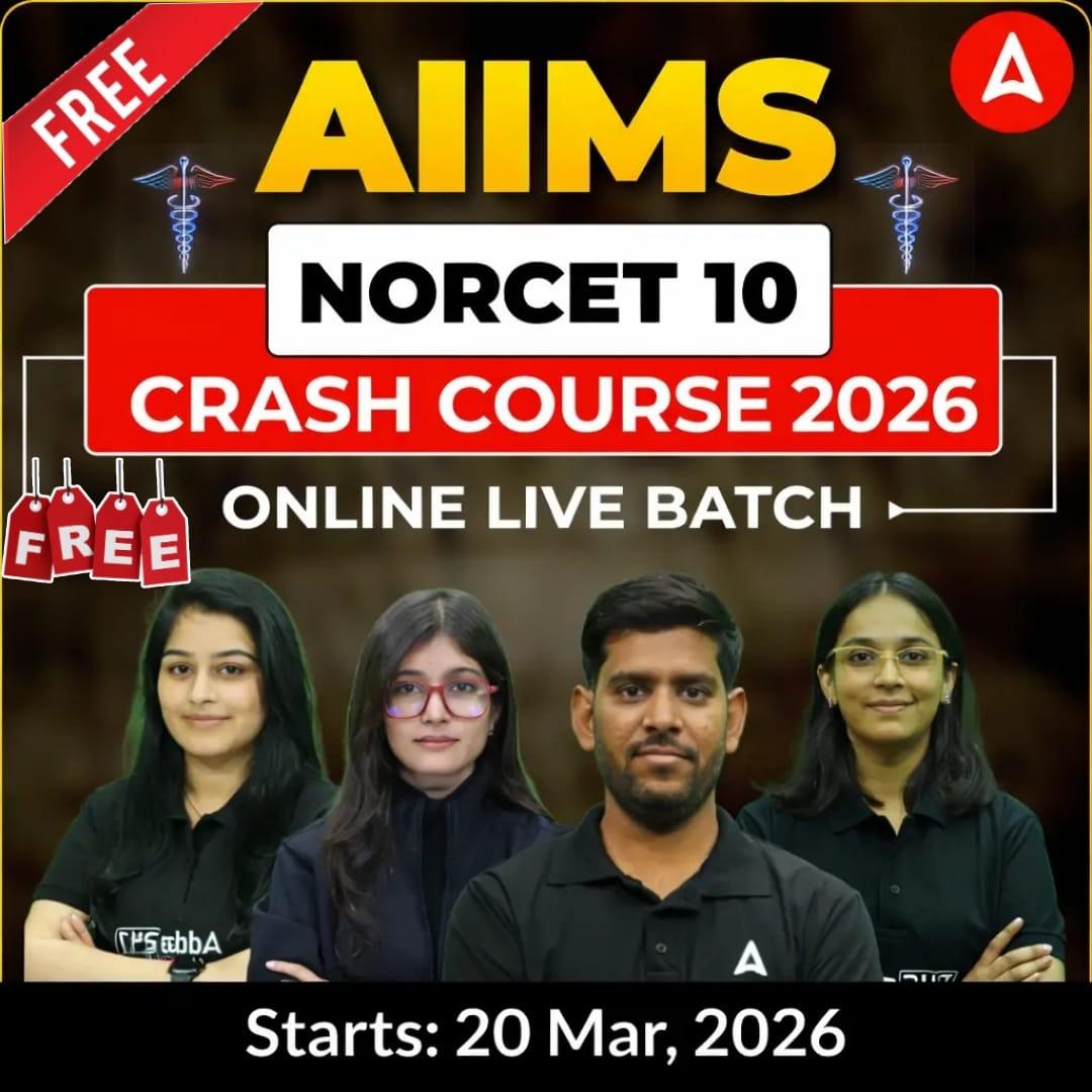 AIIMS NORCET 10 Crash Course 2026 Online Live Batch by Adda247