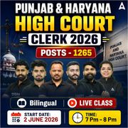 PUNJAB & HARYANA HIGH COURT CLERK 2026 | POSTS - 1265 | BILINGUAL | ONLINE LIVE CLASSES BY ADDA 247