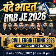 वंदे भारत : RRB JE Civil Engineering 2026 | CBT-1 CBT-2 Batch Live + eBooks + Test Series | Hinglish Online Live Classes By Adda247