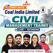 Target Batch Coal India Limited | Civil Engineering 2026 | Complete Live + Recorded Batch By Adda 247