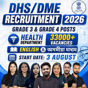 DHS/DME Recruitment 2026 | Grade 3 & 4 Posts | Health Department | Vacancies: 33,000+ | English & অসমীয়া মাধ্যম | Online Live Classes by Adda 247
