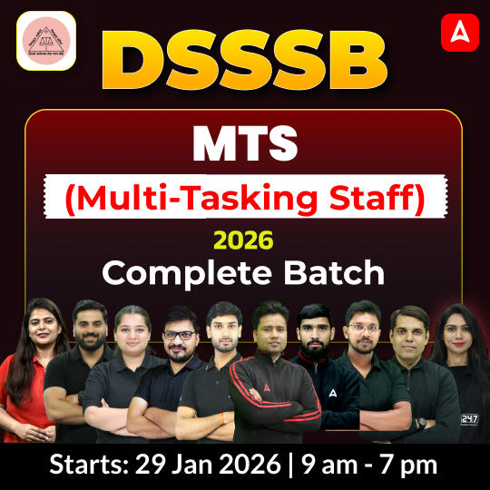 DSSSB MTS (Multi-Tasking Staff) 2026 Complete Batch with eBook and Test Series | Hinglish | Online Live Classes by Adda 247
