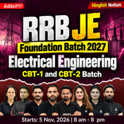 RRB JE Electrical Engineering 2027 | Live Batch + Test Series + eBooks | Hinglish Online Live Classes By Adda247