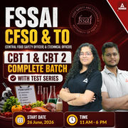 FSSAI CFSO (Central Food Safety officer) & TO (Technical Officer) CBT 1 & CBT 2 New Batch | Hinglish | Online Live Classes With Test Series By Adda247