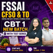 FSSAI CFSO (Central Food Safety officer) & TO (Technical Officer) CBT 1 New Batch | Hinglish | Online Live Classes With Test Series By Adda247