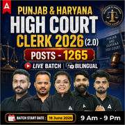 PUNJAB & HARYANA HIGH COURT CLERK 2026 (2.0) | POSTS - 1265 | Bilingual | Online Live Classes by Adda 247