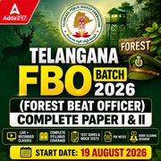 Telangana Forest Beat Officer (FBO) Batch 2026 | Complete Paper I & II | Online Live Classes By Adda247