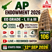 AP Endowment 2026 EO Grade-I,II & III Batch |General Studies & Hindu Philosophy & Temple System| Complete Live Batch | Online Classes By Adda247