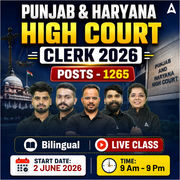 PUNJAB & HARYANA HIGH COURT CLERK 2026 | POSTS - 1265 | BILINGUAL | ONLINE LIVE CLASSES BY ADDA 247