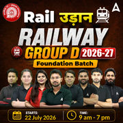 Railway Group D 2026-27 - Rail उड़ान Foundation Batch with test Series and ebook | Hinglish | Online Live Classes By Adda247