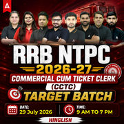 RRB NTPC - Commercial cum Ticket Clerk (CCTC) 2026 - 27 Complete Batch | Hinglish | Online Live Classes By Adda247