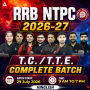 RRB NTPC - T.C./T.T.E. 2026 - 27 Complete Batch | Hinglish | Online Live Classes By Adda247