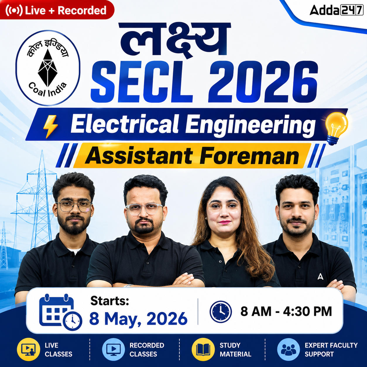 लक्ष्य-SECL (Assistant Foreman) | (Electrical) Complete Live+ Recorded Batch | Online Live Classes By Adda247