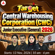Target Central Warehousing Corporation (CWC) Junior Executive (General) 2026 | Online Live Classes by Adda 247