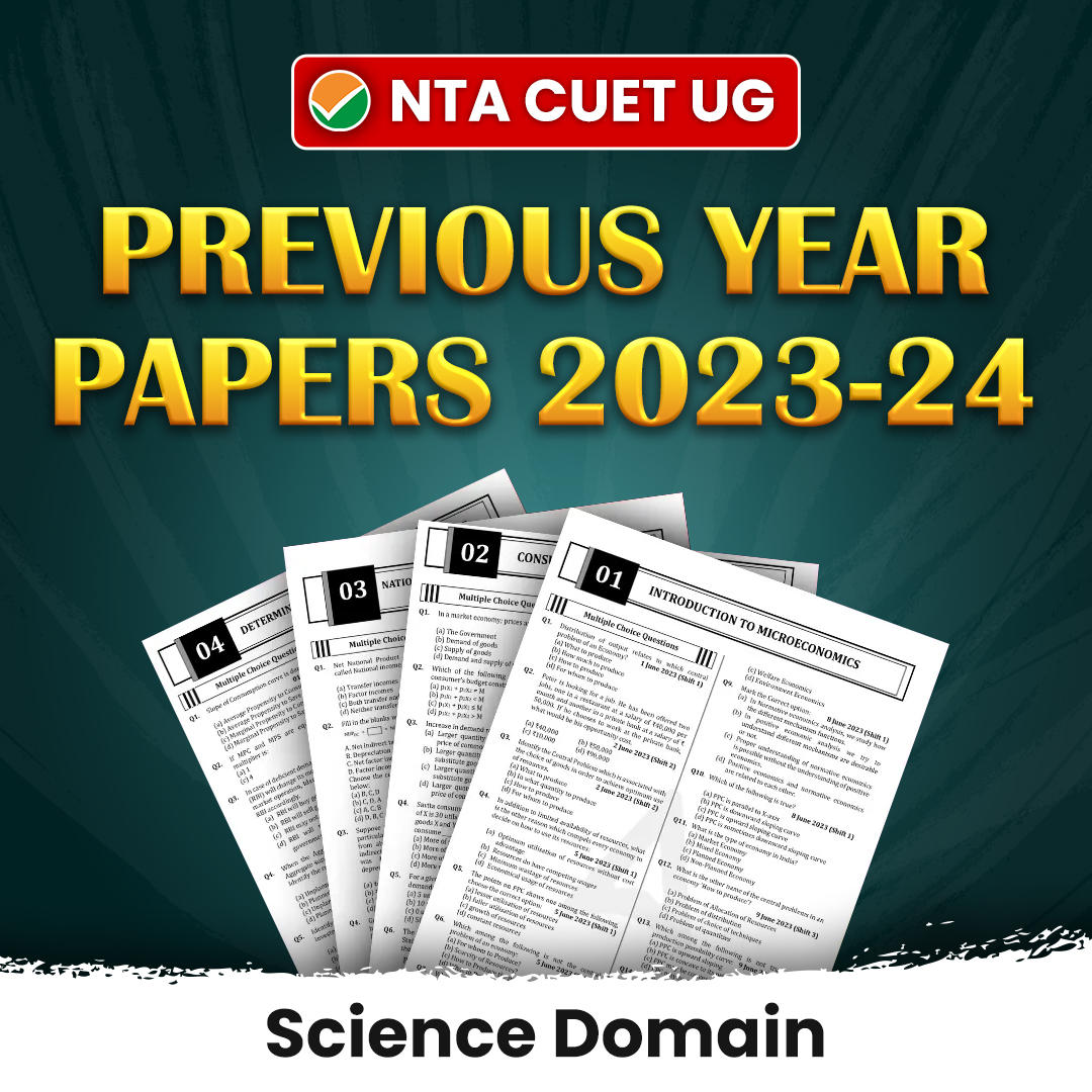 CUET UG Science Domain Previous Year Papers (2024 & 2023) (Physics, Chemistry, Biology, Mathematics, GAT, English and Hindi) | Online Test Series