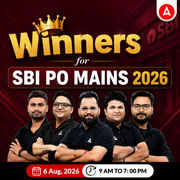 Winners for SBI PO Mains 2026 | Online Live Classes by Adda 247