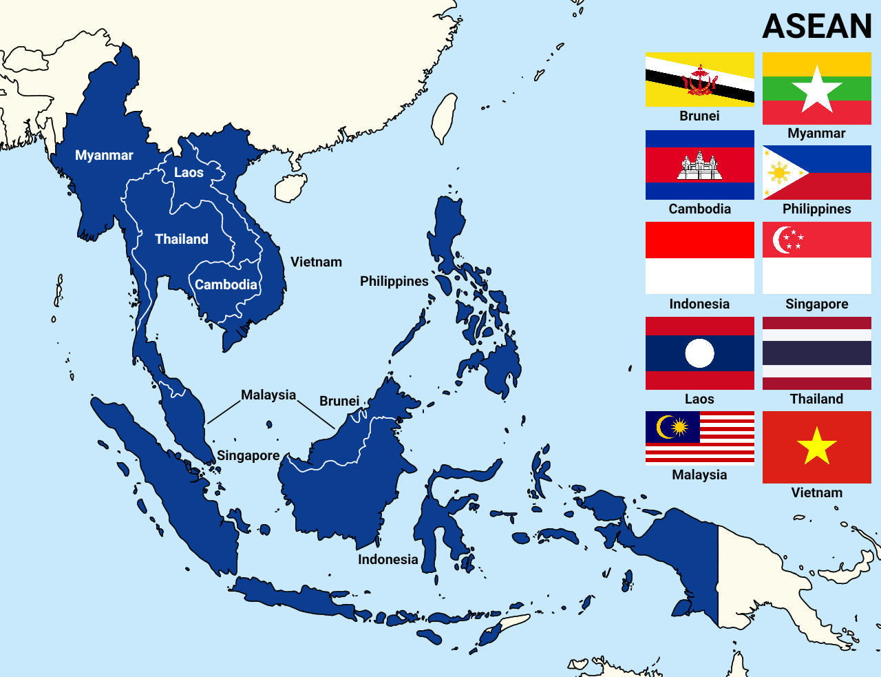 File:Map and flag of ASEAN countries.png - Wikimedia Commons