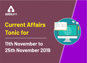 Current Affairs Tonic For IBPS PO Main Exam 2019