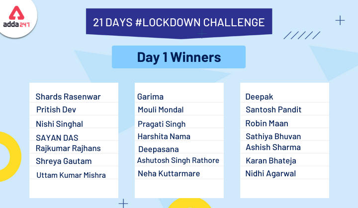 21 Days #Lockdownchallenge Day 1 Winners List_40.1