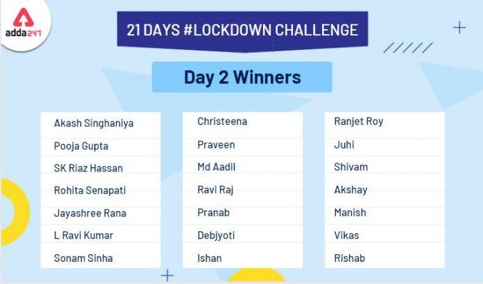 21 Days #Lockdownchallenge Day 2 Winners List_40.1