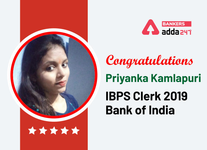 Success Story of Priyanka Kamlapuri Selected as IBPS Clerk in Bank of India_40.1