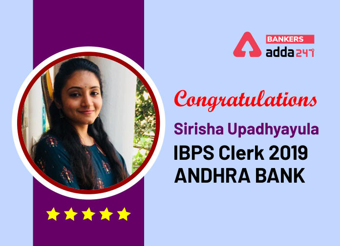 Success Story of Sirisha Upadhyayula Selected as IBPS Clerk in Andhra Bank_40.1